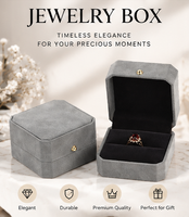 Boîte à bijoux en cuir PU avec doublure en velours, vert gris, plusieurs tailles, boîte à bagues, colliers, boucles d'oreilles pour emballage de cadeau de demande en mariage