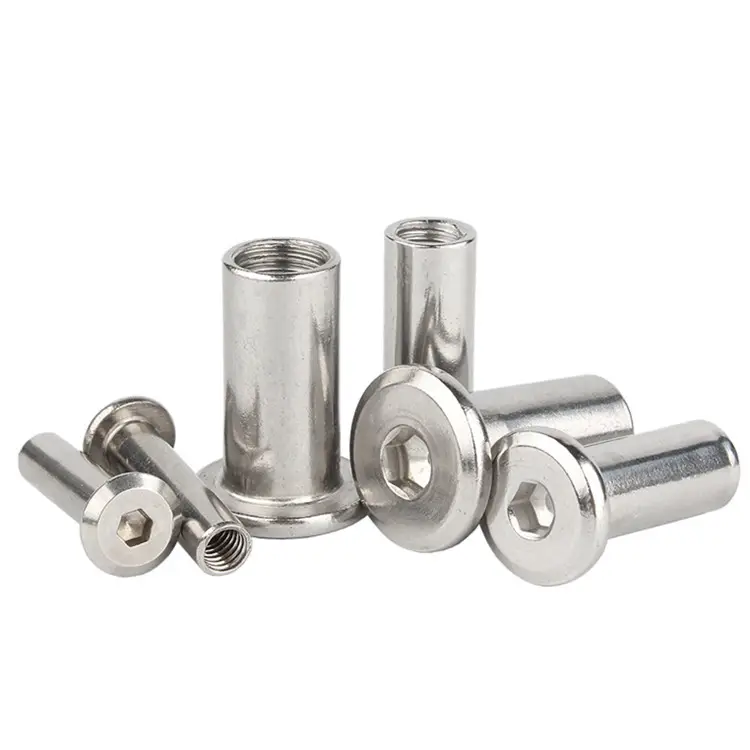 Stainless Steel 304 Hex Socket Furniture Sekrup Barel Kacang M3 M4 M5 M6 M8 M10 Mengikat Post Belat Kacang