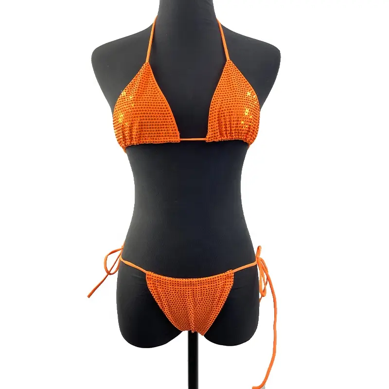 S573 Stilvoller Strass Bikini sexy Nachtclub Bikini für Frauen Strass Kristall Strass Bikini Bade bekleidung