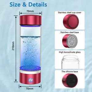 Hydrogen Water Bottle Portable Rechargeable Hydrogen Water Bottle Generator Hydrogen Water Machine For Home Travel Office