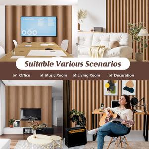 Venta al por mayor de panel de pared de listones de madera de absorción de sonido Akupanel de roble Panel acústico de reducción de eco de ruido para estudio de oficina <span class=keywords><strong>en</strong></span> casa - Product Image 6