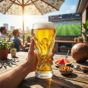 Mug à bière en verre grande capacité, style trophée de <span class=keywords><strong>football</strong></span>, pour fêtes de foot, célébrations des fans et toast de victoire - Product Image 4