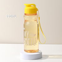 Bouteille d'eau sport en PET grande capacité 500 ml, transparente, portable, pour le camping, les voyages, l'école, la salle de sport, en plastique, idéale comme cadeau