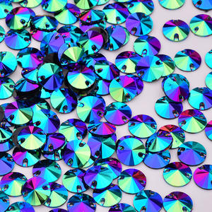 16mmグリッタークリスタルABラインストーンアップリケリボリラウンドクリスタルストーンレジンジェムズフラットバックストラスダイヤモンド工芸品用 - Product Image 6