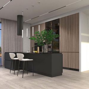 Armario de muebles completo moderno personalizado, armarios de cocina de madera, fregadero de acero inoxidable, accesorios de despensa inteligentes para comedor, uso doméstico - Product Image 2