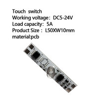 Module de commutation à capteur tactile capacitif pour éclairage LED de meuble, variateur de luminosité continu pour bandes LED
