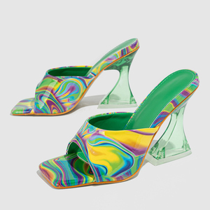 Hot Sale New Color Heterosexual Thick Heel High Heel Sexy <b>bar</b> Catwalk slippers Cool 2024 - Product Image 5