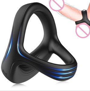 Anneau de pénis électrique vibrant, stimulateur du clitoris, manchon de stimulation, anneau de pénis pour l'éjaculation, jouets sexuels pour hommes, anneaux de chasteté pour hommes - Product Image 1