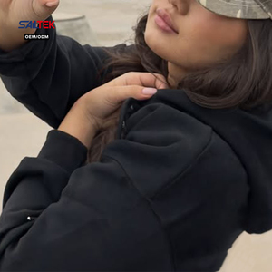 Felpe con <span class=keywords><strong>Cappuccio</strong></span> Personalizzate da <span class=keywords><strong>Donna</strong></span>, in Pile Pesante, Oversize, Stile Vintage, con Spalle Cadenti, Vestibilità Ampia, Streetwear - Product Image 3