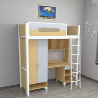 Mobilier pour dortoir d'école universitaire Lit superposé pour étudiant avec bureau Lit en bois métallique à deux étages pour chambre à coucher