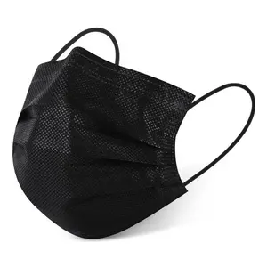 Quirúrgica desechable no tejido Facial negro máscara de oído-lazo máscaras 3Ply desechable cara máscara