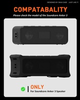 Étui de protection en silicone de qualité supérieure pour haut-parleur Anker Soundcore 3, avec sangle réglable, housse de protection antichoc, accessoires d'extérieur