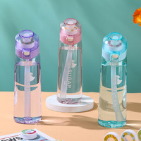 Bouteille d'eau sans BPA de 650 ml, nouveauté écologique, 0% de sucre, avec 7 capsules aromatisées – Offre Spéciale
