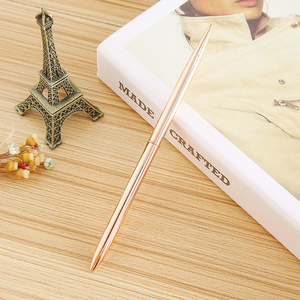 Slim <b>Rotating</b> Metal Ballpoint Pen Elegant Appearance Smooth Writing Promotional Gift Pen for Hotel Front‑Desk Supply - Product Image 6