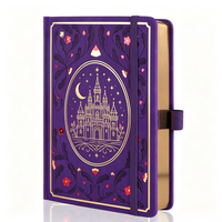 Diario de Tapa Dura A5, Personalizado con Lámina Dorada en Relieve, Cuaderno con Borde Dorado para Regalo
