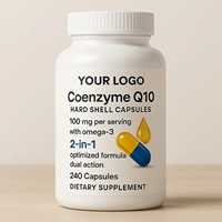 Capsules de coenzyme Q10 et oméga-3 antioxydantes à coque dure, formule optimisée 2-en-1, 120 portions, soins de santé, OEM, pour hommes, marque privée