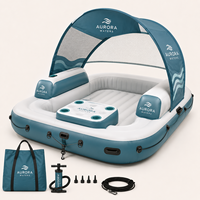 Canapé flottant gonflable avec dossier, chaise longue aquatique en PVC, usage commercial personnalisé, piscine, plage, lac, camping, vacances