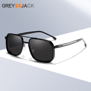 Lunettes de soleil polarisées pour homme Greyjack, monture en métal noire, verres TAC UV400 Type 3, pour la conduite, les activités de plein air et la pêche - Product Image 1