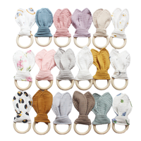 Tissu en mousseline de coton au design unique, mignon et amusant avec des oreilles de lapin, décoration moderne pour la maison, anneau de dentition sûr et confortable