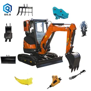 Multifunções 2.5 Tonelada 360 Bagger 1000Kg de Domicílios Mini Máquina Digger Escavadeira Hidráulica Pequena 1T Micro 2 Escavadeiras Tonelada