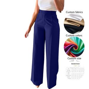 Pantalones Anchos de Cintura Alta para Mujer GX6012, Nueva Moda, Color Sólido, Elegantes, Casuales, Transpirables para Verano, Suministro ODM - Product Image 4