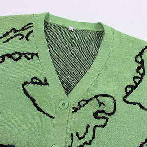Maglione lavorato a maglia da <span class=keywords><strong>donna</strong></span> con costume 2024 OEM & ODM <span class=keywords><strong>maglieria</strong></span> a maniche lunghe Nuovo cappotto autunnale e invernale Cardigan dinosauro con cartoni animati - Product Image 4