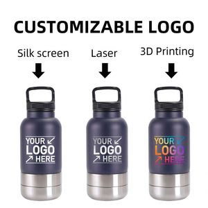 Gamelle portable 3-en-1 isotherme en acier inoxydable de 32 oz pour animaux de compagnie avec logo personnalisé, bouteille d'eau détachable avec couvercle pour chien, idéale pour les voyages en extérieur - Product Image 6