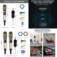 Micrófono Dinámico Inalámbrico UHF Profesional de Mano, con Cancelación de Ruido, Batería de Litio Recargable, Sistema de Karaoke Todo en Uno