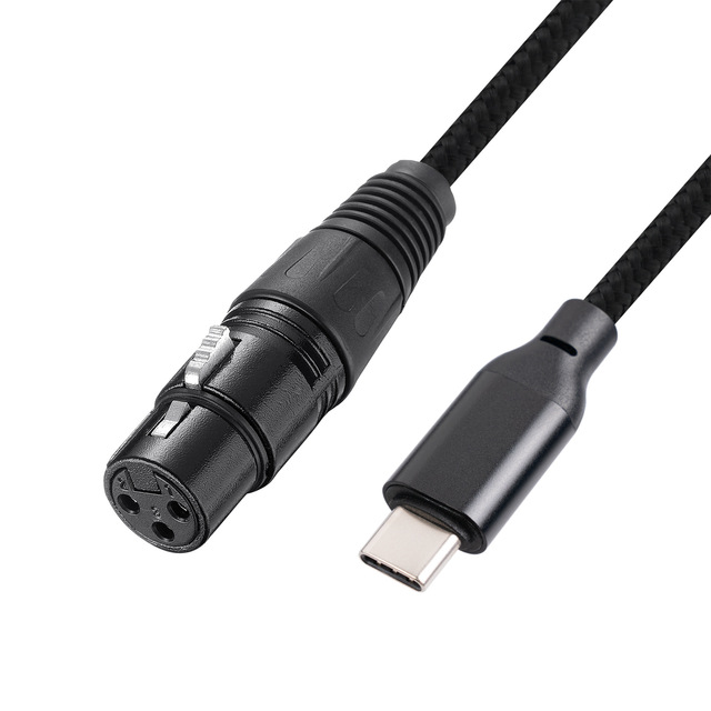 Good Quality Usb-c Type to Xlr Splitter Nylon Braid Usb c to Xlr Cable 1m 2m 3m Black Aluminum Shell Xlr Cables