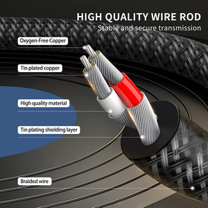Nouveau câble audio stéréo TRS de 635 mm vers 2 <span class=keywords><strong>RCA</strong></span> mâle-mâle pour guitare, connexion 6,5 mm vers double <span class=keywords><strong>RCA</strong></span> - Product Image 3