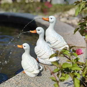 <span class=keywords><strong>Fontaine</strong></span> solaire artisanale en résine de canards blancs, style Art Déco, 10,5x16x19cm, kit d'artisanat pour ornement de jardin, décoration intérieure et extérieure, petite taille - Product Image 3