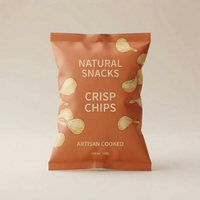 Pochette matelassée en BOPP mat laminé VMCPP, résistante à l'humidité, avec thermoscellage, pour l'emballage de chips soufflées et la présentation en magasin