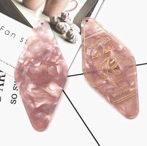 Axit axetic vỏ vòng chìa khóa đá cẩm thạch tinh tế motel Keychain, Số phòng khách sạn bất động sản Keychain túi quyến rũ Key tag quyến rũ treo - Product Image 1