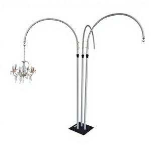 Support de toile de fond de mariage SMOOTH 4Heads, design lustre en fer et miroir, grand ensemble de décoration de scène de mariage - Product Image 1