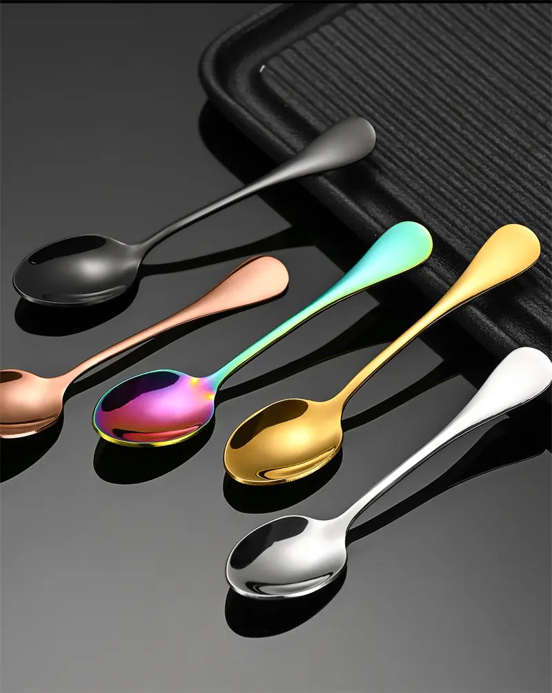 L019 Mini cucchiai per condimenti di alta bellezza all'ingrosso cucchiaio da caffè da Dessert creativo da 9cm