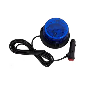 Red/blue/amber 12v 24v led rotating beacon light with magnetic base