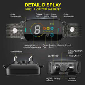 Collar de Adiestramiento Eléctrico para Perros AD-S05 Personalizado de Fábrica, Recargable, Impermeable IPX7, <span class=keywords><strong>Anti</strong></span>-Ladridos, Pantalla LCD, Más de 20 Horas de Duración de la Batería - Product Image 3