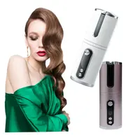 Temperature Control Display Manufacturer 2 in 1 Portable Rechargeable Wireless Automatic LCD Curler Wave Hair Rollers Pink