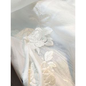 Camisa de cuello bordado de estilo chino <span class=keywords><strong>blanco</strong></span> de otoño para mujer, nueva moda superior, combina con todo, informal, holgado, botón de patrón sólido - Product Image 5