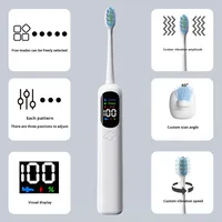 Nuevo Diseño de Cepillo de Dientes Eléctrico Sónico, Resistente al Agua IPX7, 38000-46000 Vibraciones, para Adultos, Suave, Totalmente Automático, Carga Magnética Inteligente