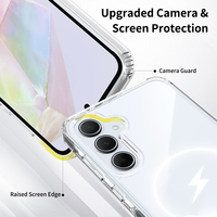 Coque de téléphone portable transparente antichoc en gros pour Samsung Galaxy A35 A26 A16, épaisseur 1,5 mm, aimants pour charge sans fil