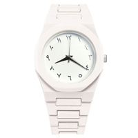 Jam Tangan Quartz Pasangan Model Oktagon Sederhana Modis dengan Tali Plastik Berbagai Warna dan Angka Arab, Laris Terjual