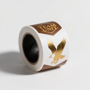 Custom Embossed Adhesive Gold Sticker <b>Printing</b> Waterproof Vinyl Foil Bottle <b>Paper</b> Labels with Product Logo Packaging Solution - Product Image 2