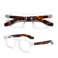 Lunettes rétro de luxe design avec logo personnalisé et monture épaisse en acétate échantillon de monture de lunettes Optica à motif solide
