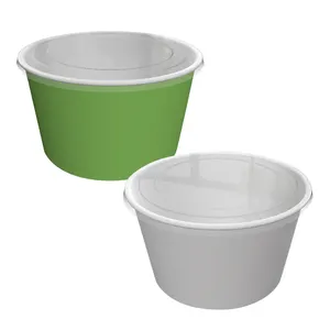 Wholesale Disposable Compostable Eco Friendly High-quality, Food Grade Kraft Bamboo Soup Cup With Lid For Takeaway/