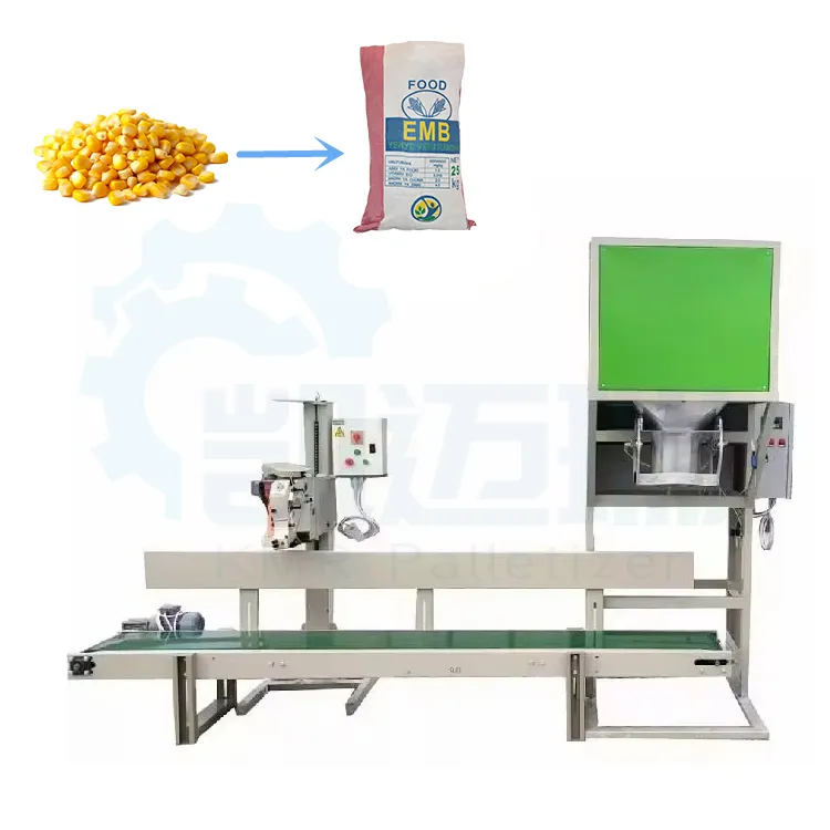 Máquina de embalagem semiautomática para enchimento e ensacamento de grãos inteiros, fertilizante granulado para alimentação de arroz, granulado