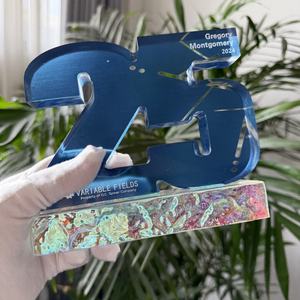 Personalización de Logotipo de la Marca ADEL, Diseño Personalizado, Letrero Numérico, Grabado con Arenado, Cristal, Acrílico, Tendencia de Moda, Recuerdo - Product Image 5