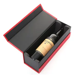 サテンインナー付きカスタムロゴ段ボール高級ワインボトル包装紙箱