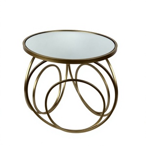 Table basse contemporaine en laiton avec plateau en verre trempé, table moderne de luxe, meuble d'intérieur luxueux fait main pour la maison/l'hôtel - Product Image 1