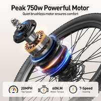 Vélo de montagne électrique pour femmes Aairsk, livraison gratuite, 400W, 36V, 13AH, haute vitesse, 7 vitesses, cadre en acier carbone, freins à disque, vélo électrique de ville